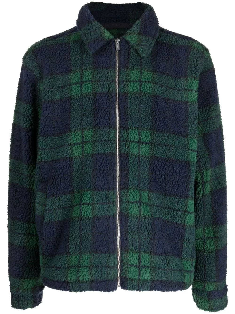 checkered recycled polyester shirt jacket - 1
