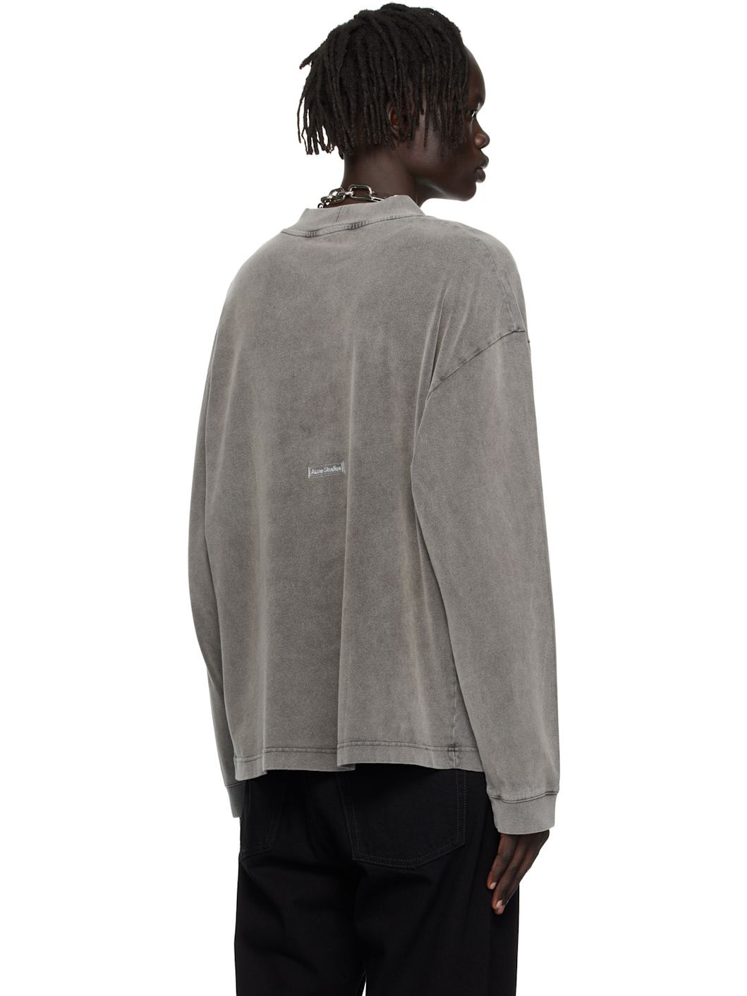 Gray Crew Neck Relaxed Fit Sweatshirt - 3