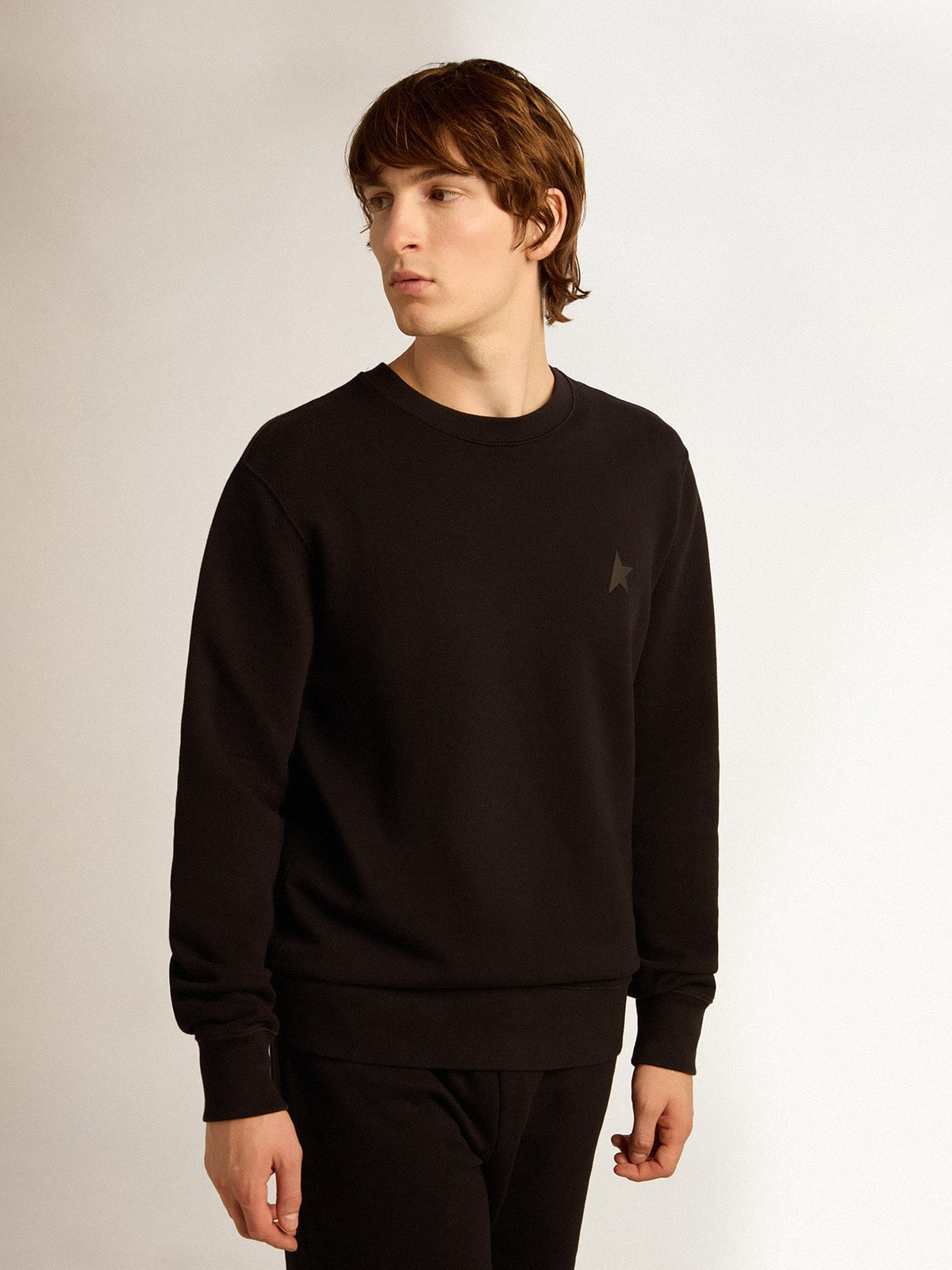 Black Archibald Star Collection sweatshirt with tone-on-tone star on the front - 5