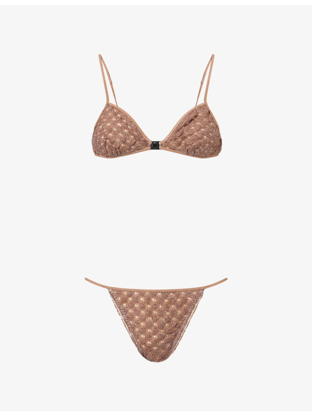 Metallic-Knit Bikini-Set - 1