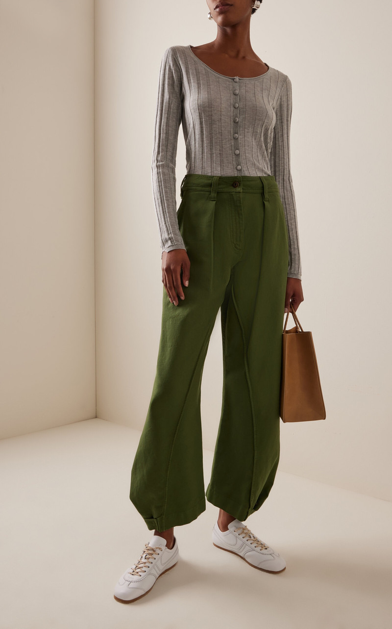 Proenza Schouler Hattie Cashmere-Blend Cardigan grey outlook