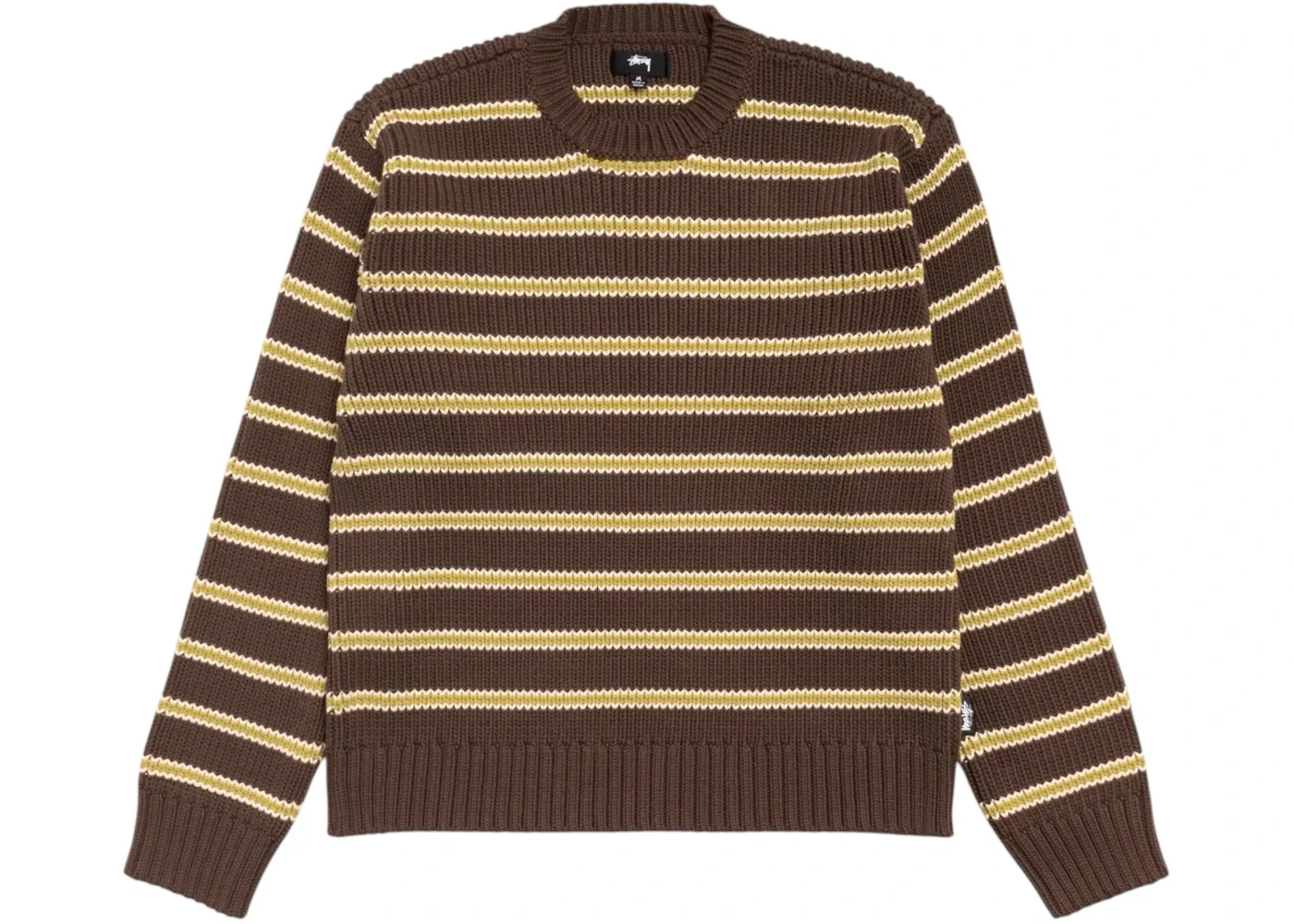 Stussy Chunky Cotton Stripe Sweater Forest - 1