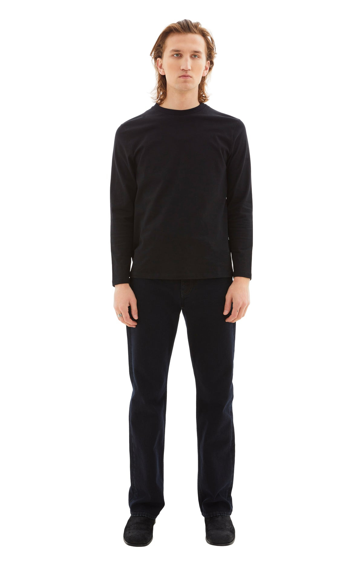 LONG SLEEVED T-SHIRT W/PRINT (BLACK) - 1