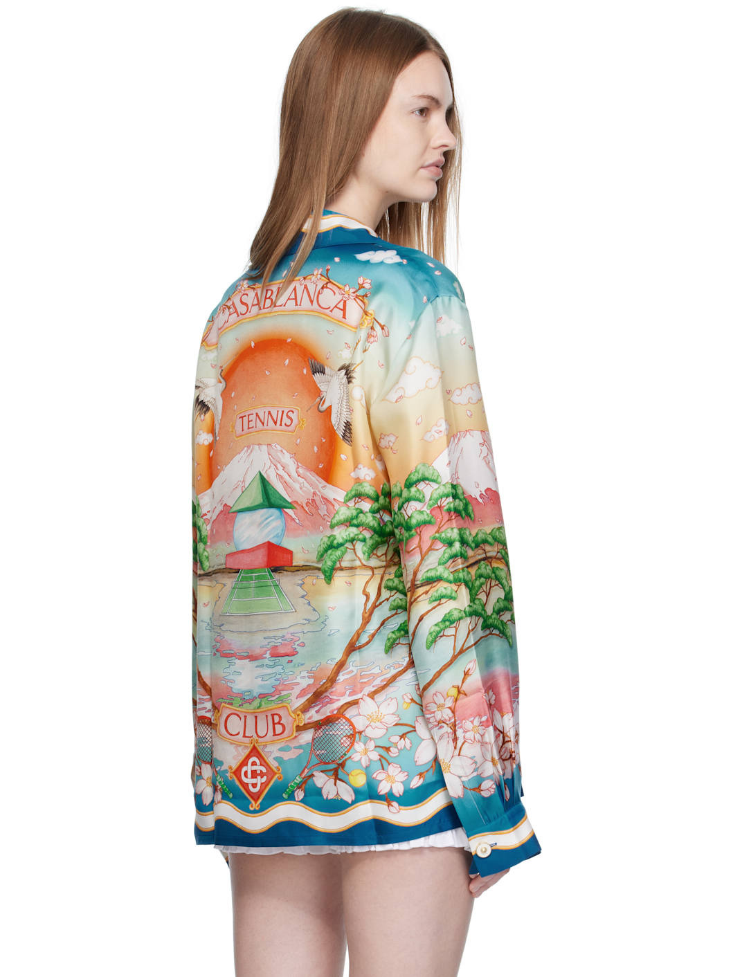 Multicolor 'Tennis Club' Silk Long Sleeve Shirt - 3