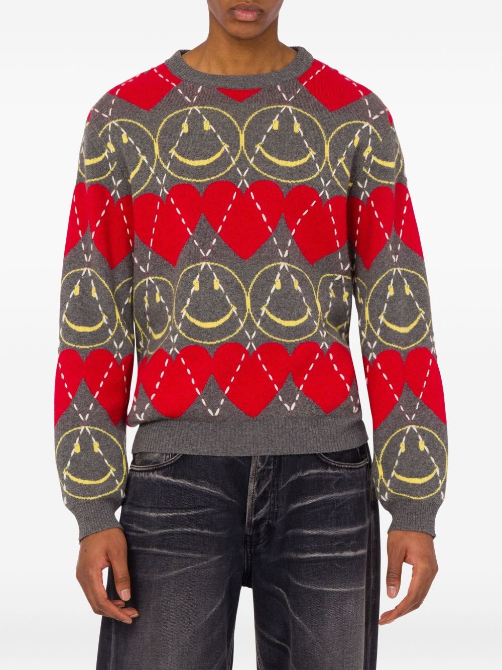 smiley patterned sweater - 3