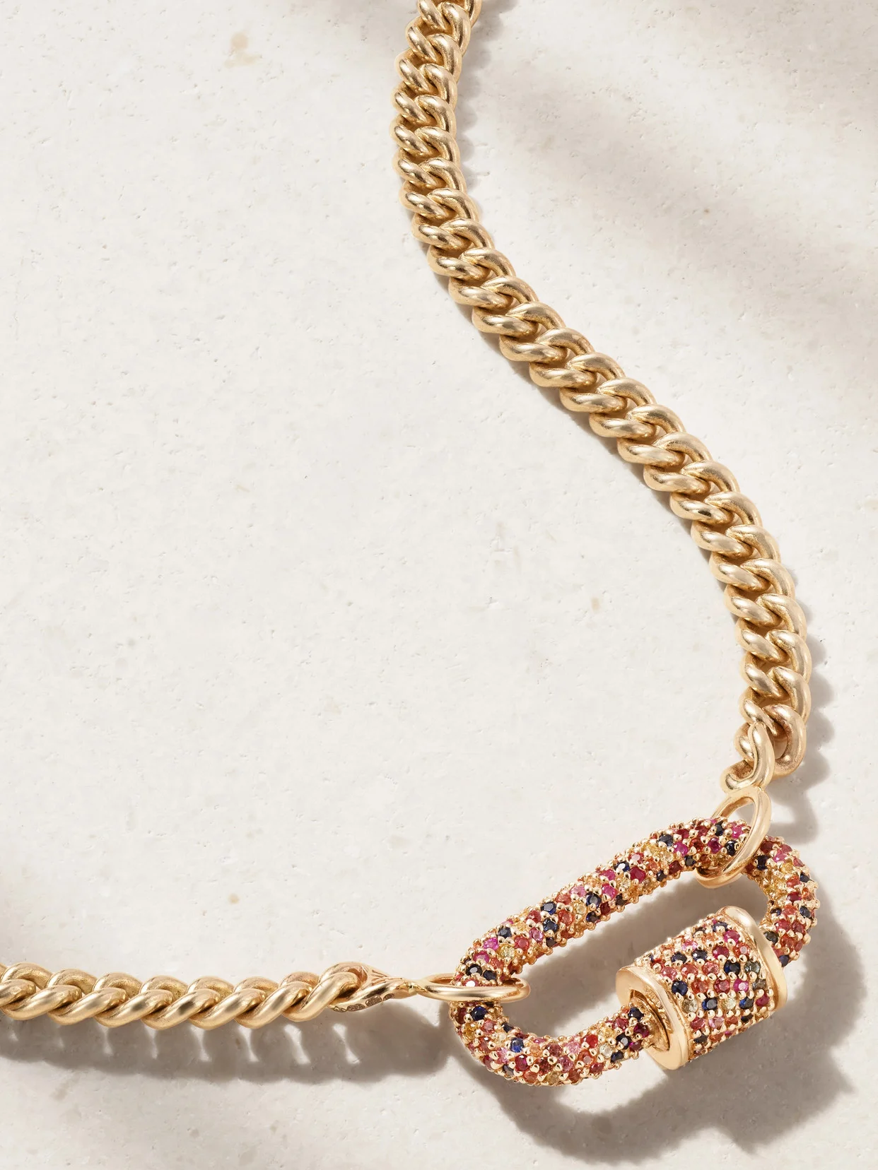 Allstone Lock 14-karat Gold Sapphire Necklace - 1
