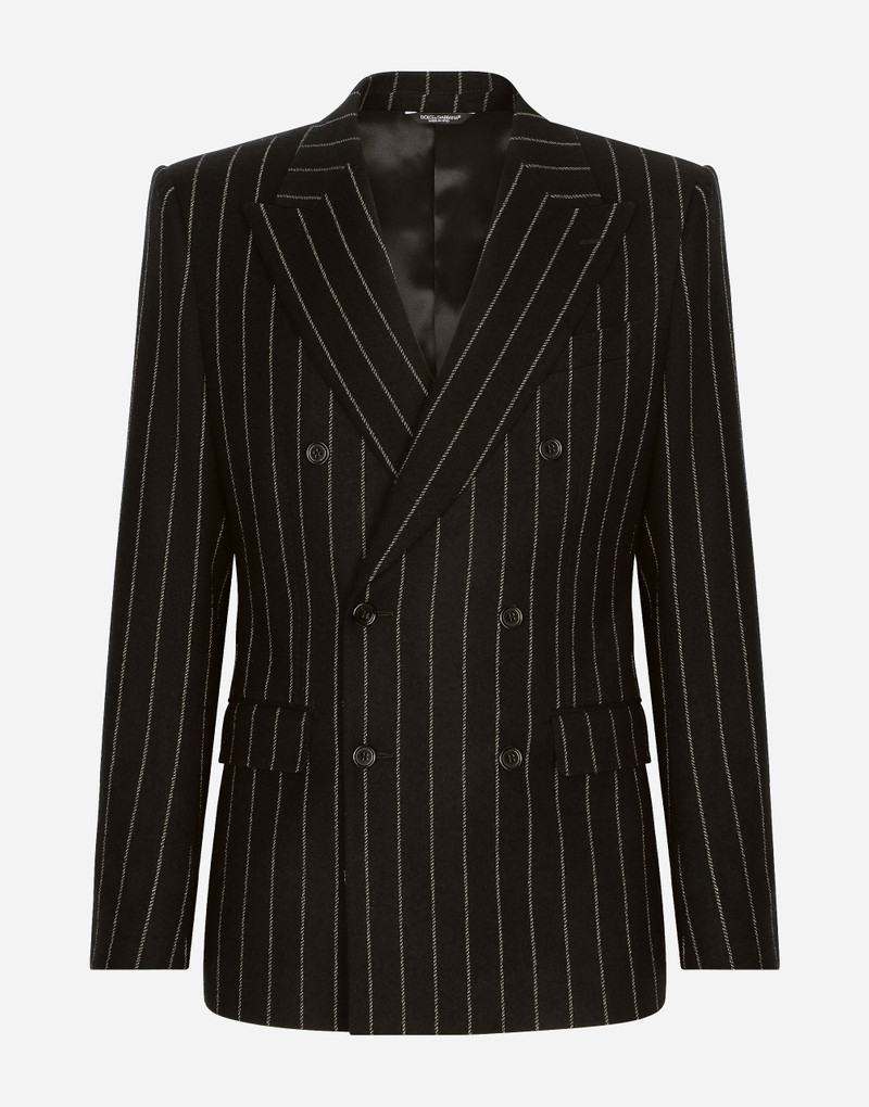 Double-breasted jacket in pinstripe stretch wool 1