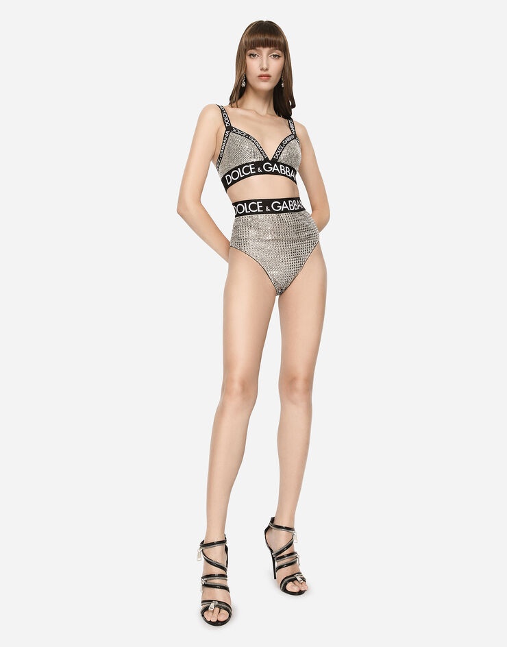Crystal mesh triangle bra - 2