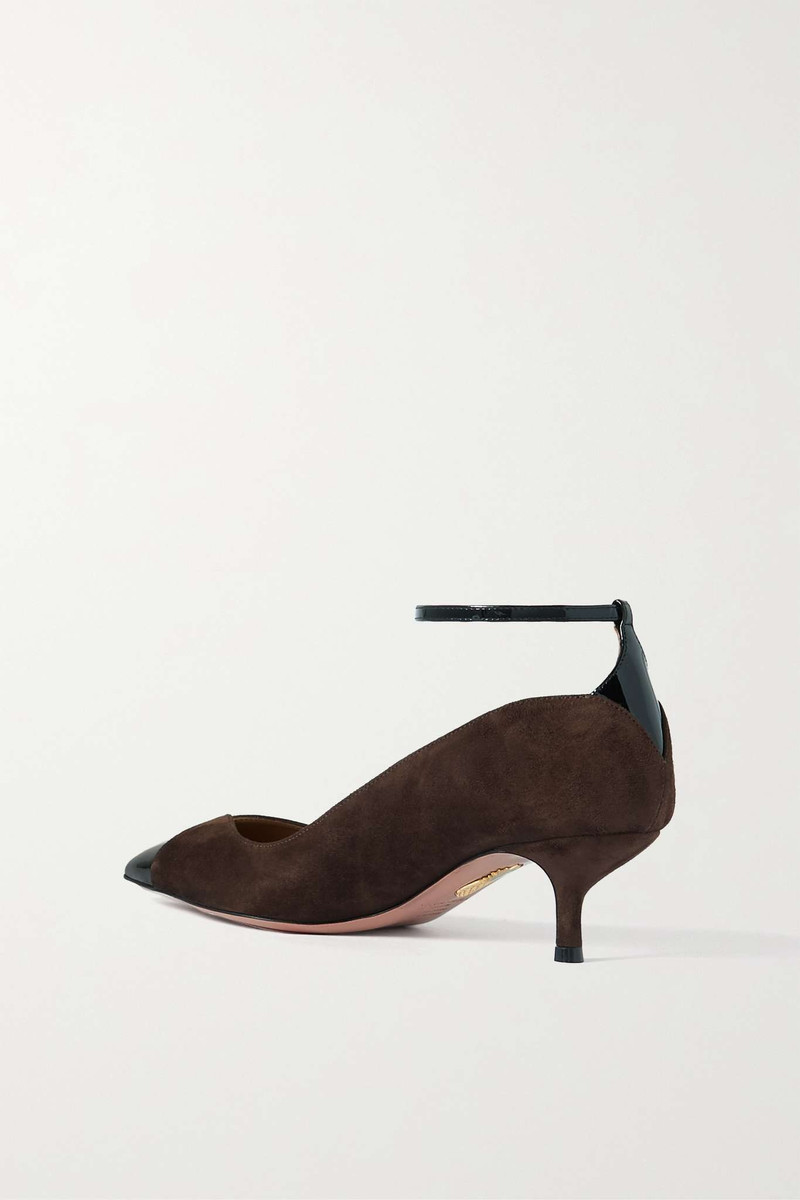 Pinot 50 patent leather-trimmed suede pumps 3