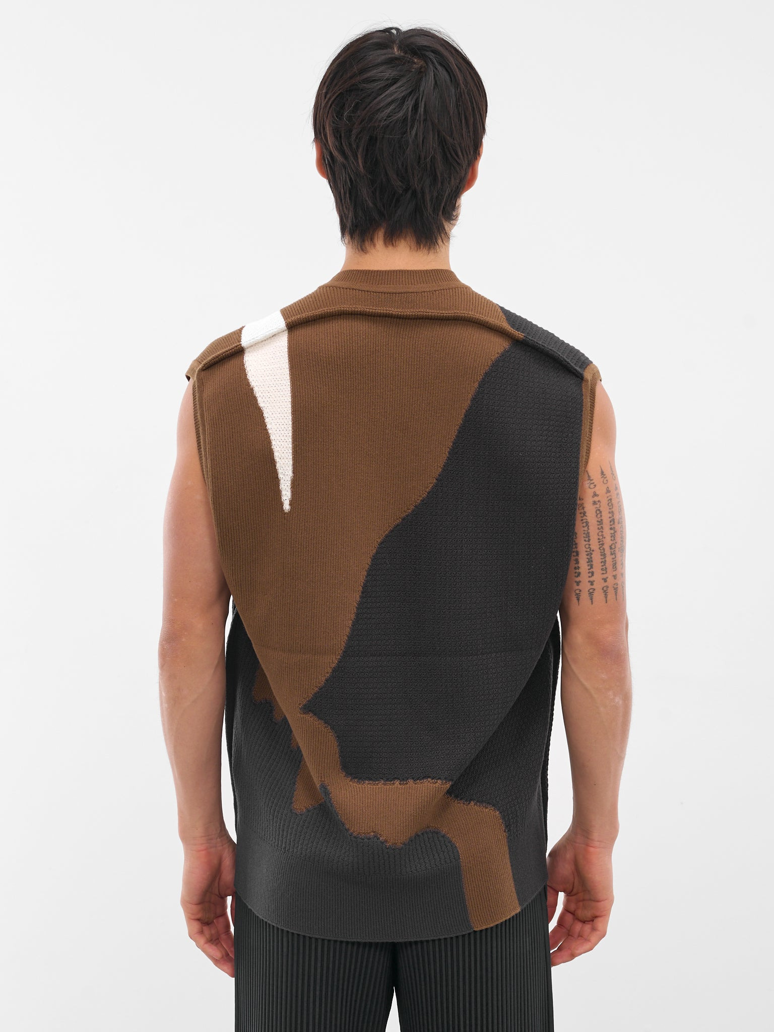 Brown Agate Knit Sweater Vest - 3