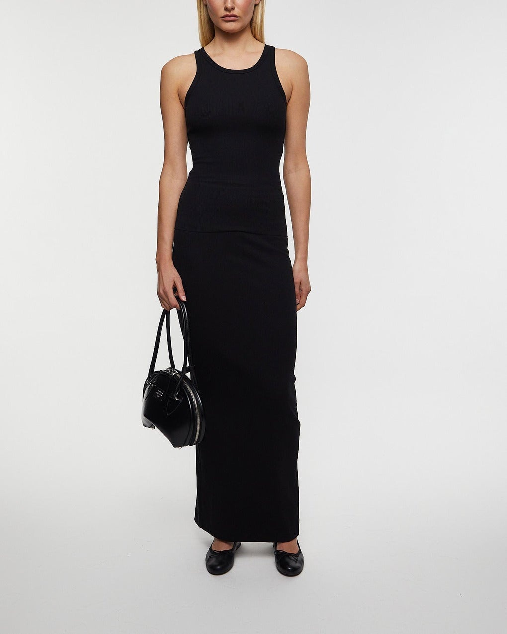 Top High Neck Fitted Tank  Black - 3