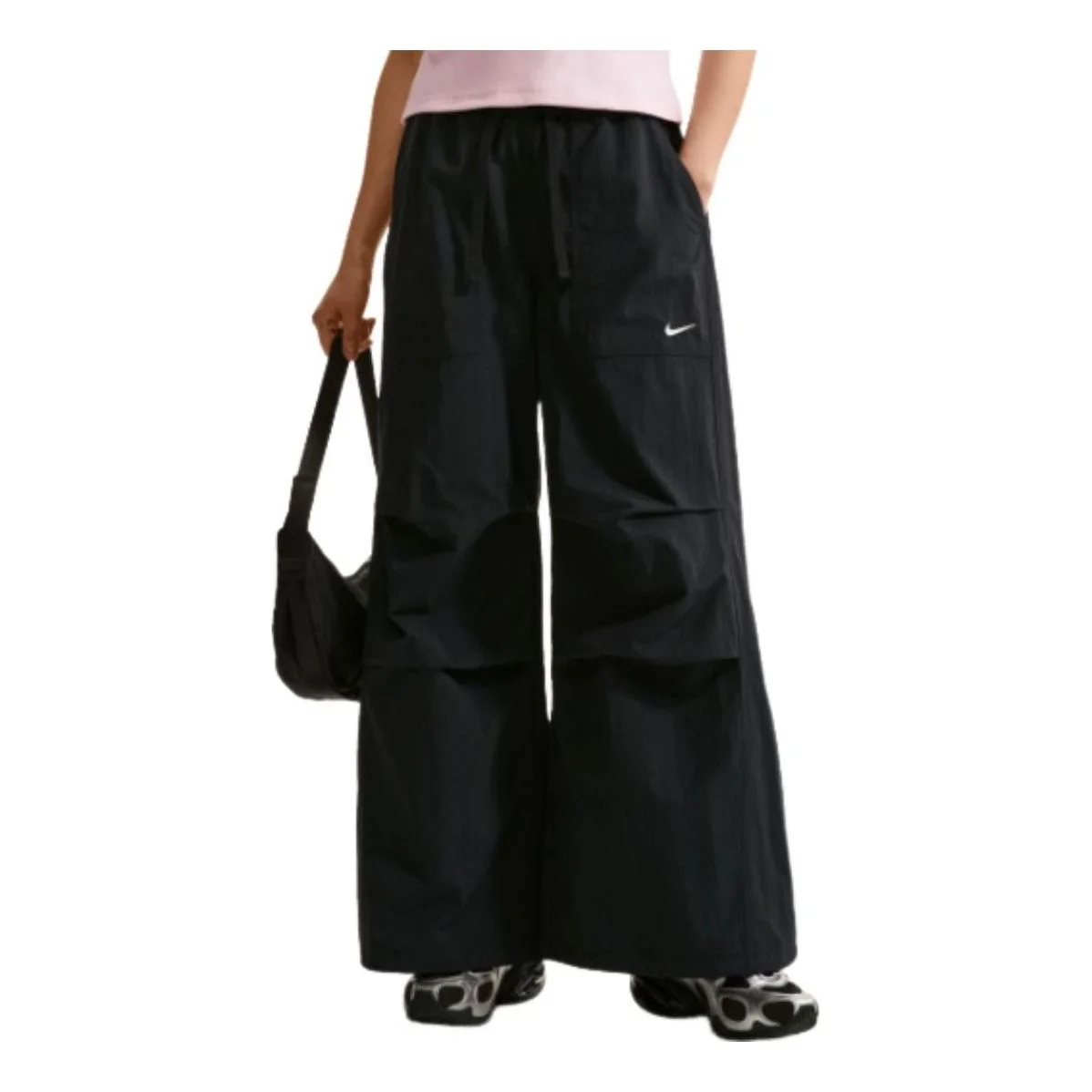 (WMNS) Nike Sportswear Loose Mid-Rise Structured Pants 'Black' IR1639-010 - 1