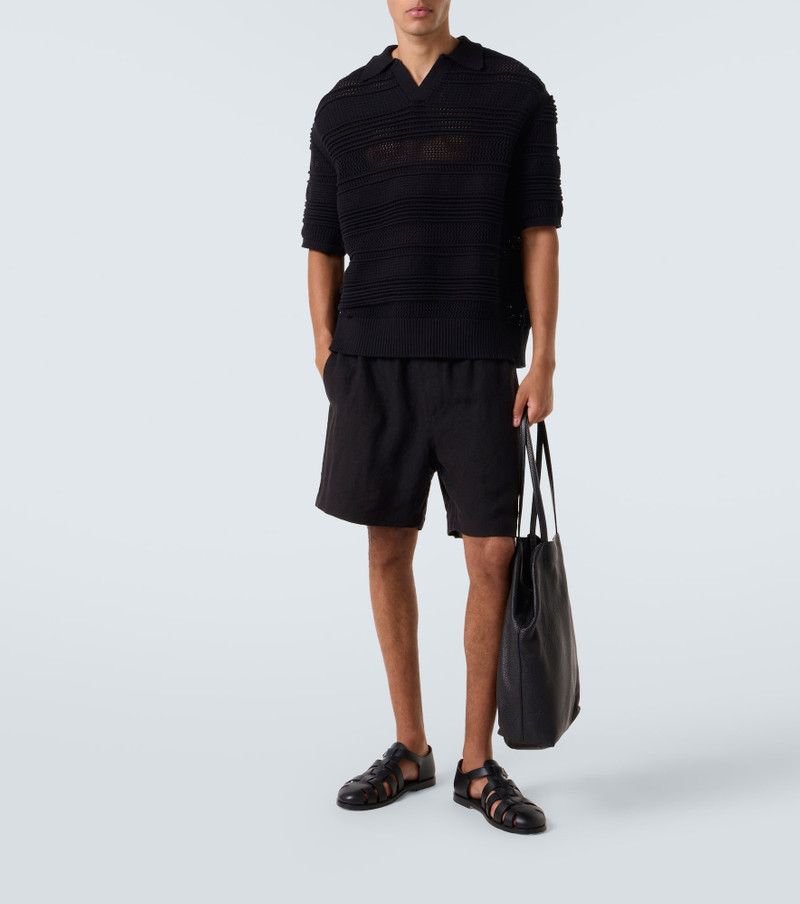 COMMAS Crochet cotton-blend polo shirt outlook