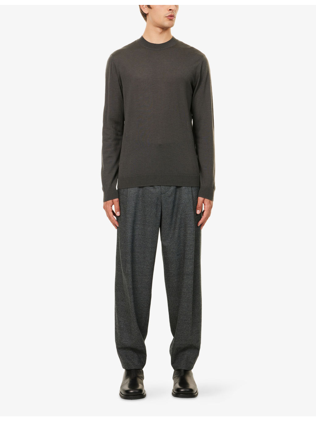 Logo-Patch Semi-Sheer Wool Jumper - 2