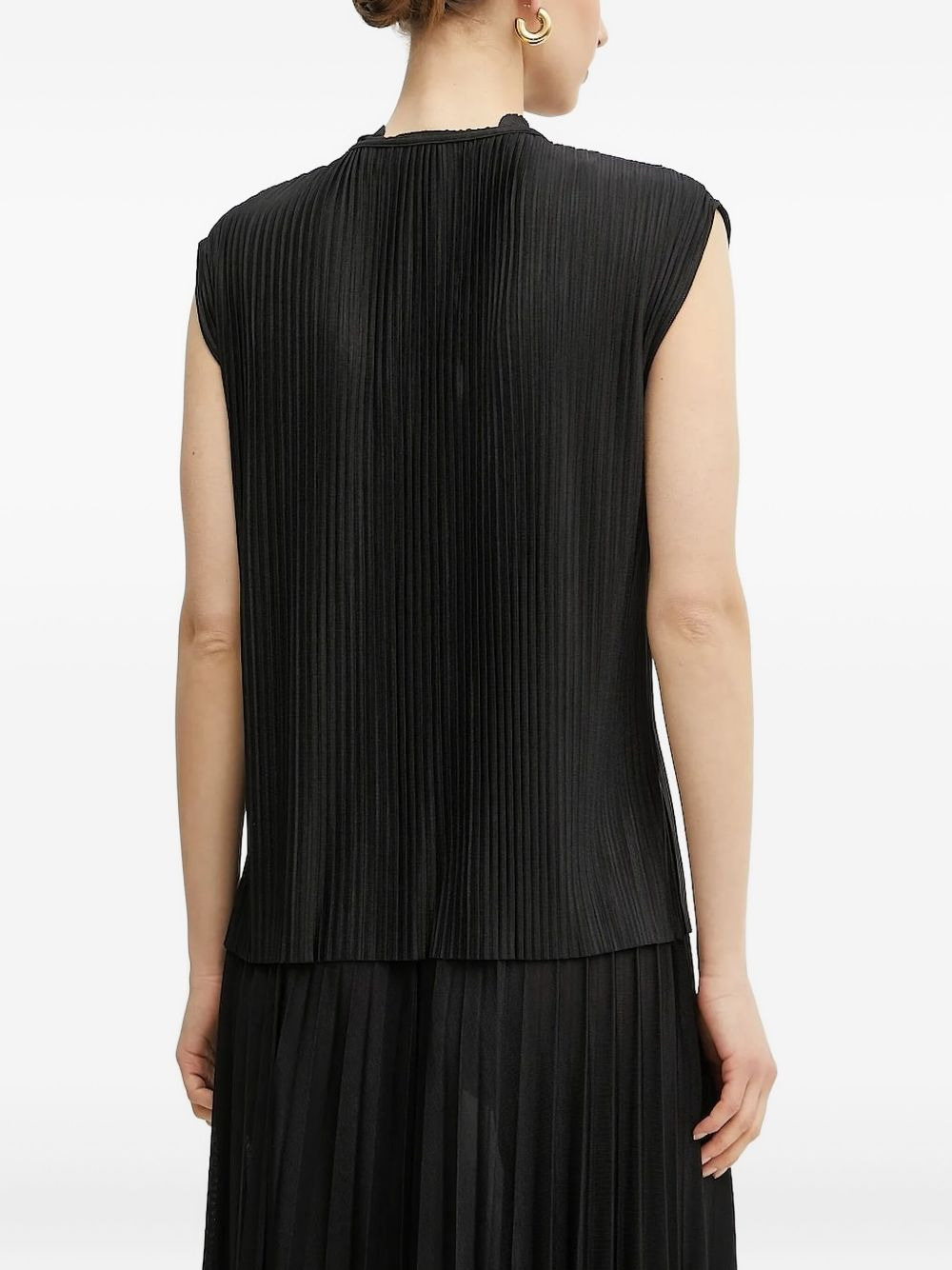 pleated tie-neck blouse - 2