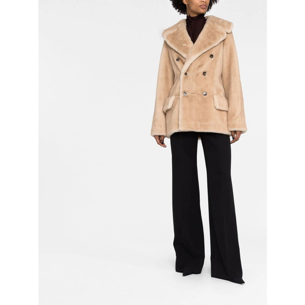 Saint Laurent Neutrals Coats - Double Breasted & Peacoats Women - 3