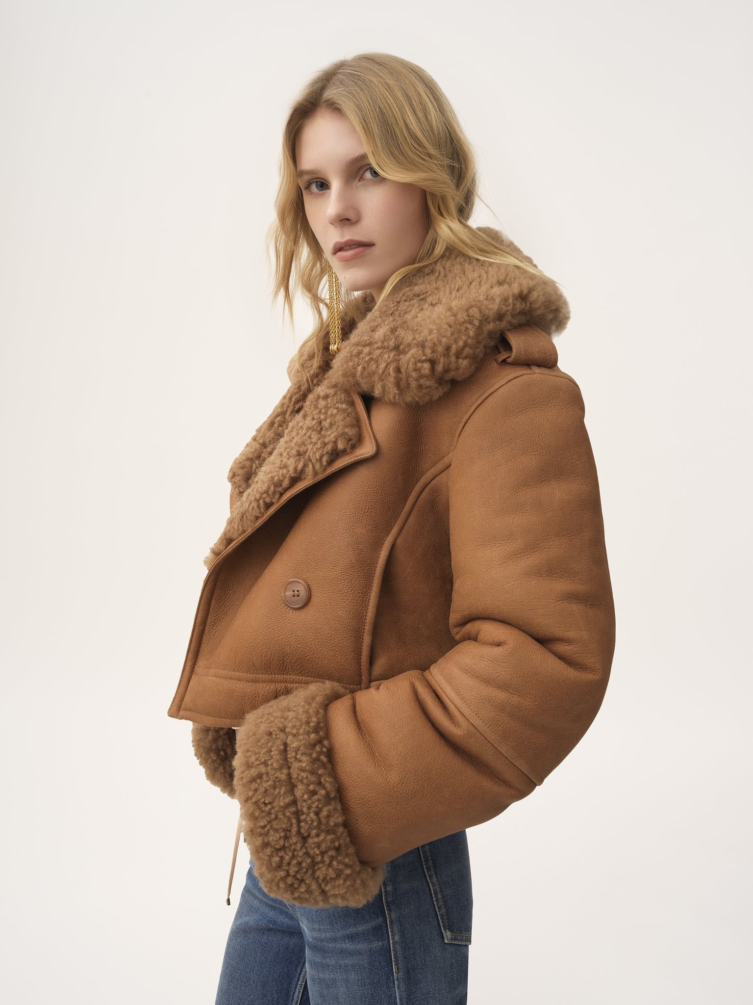 CROPPED BOXY JACKET IN LEATHER - 6