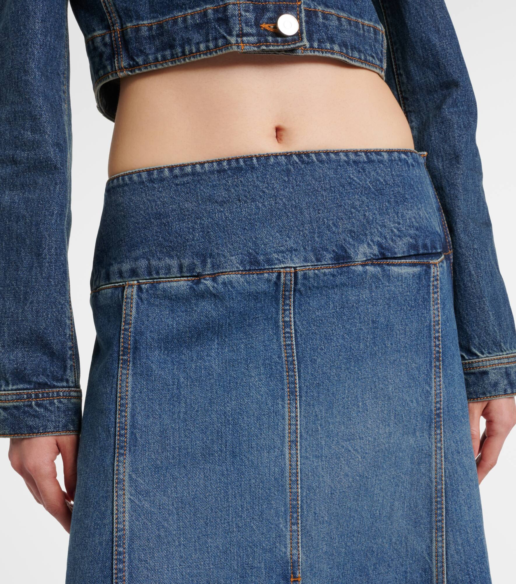 Denim midi skirt - 4