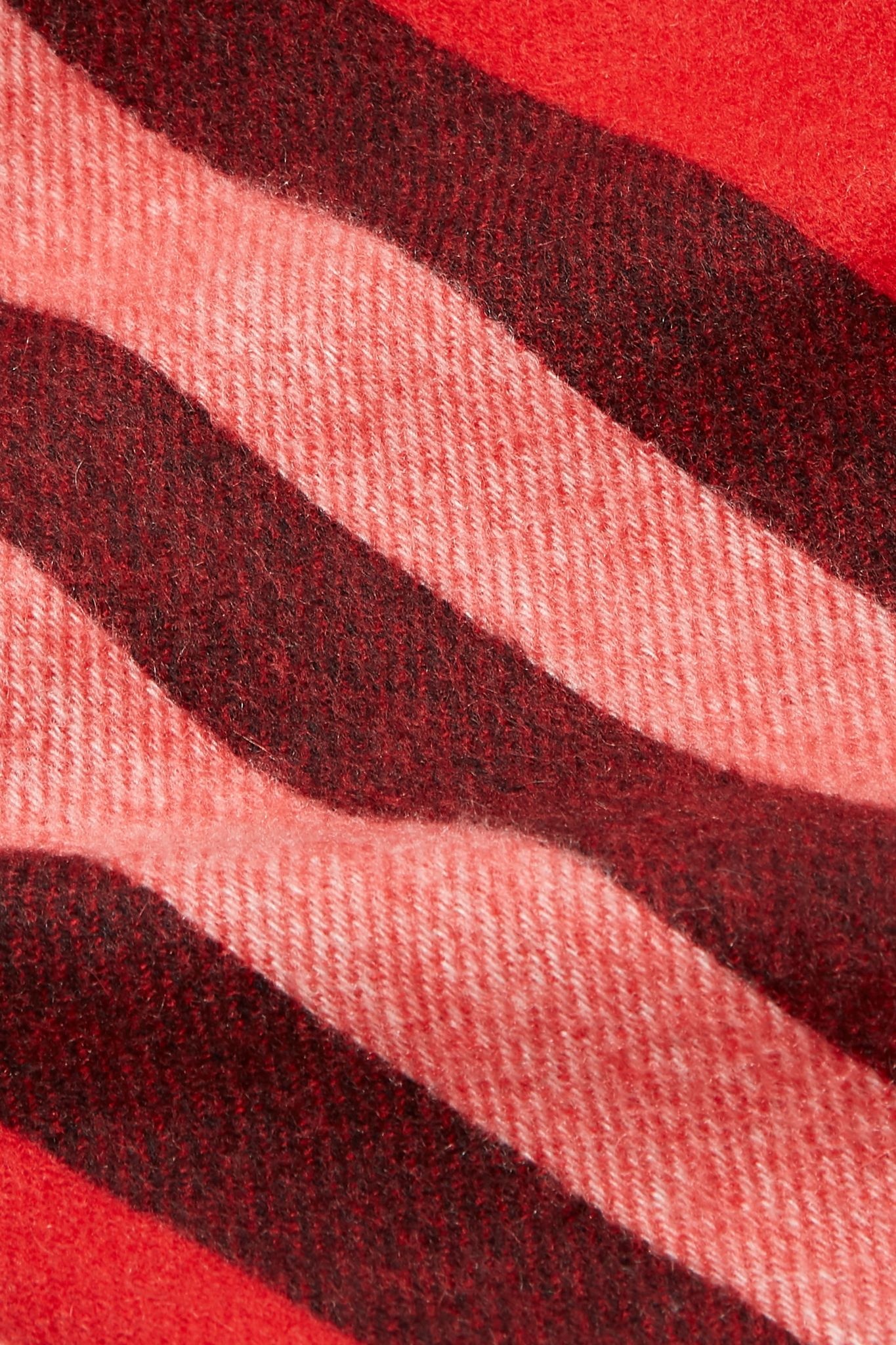 Fringed striped cashmere scarf - 3