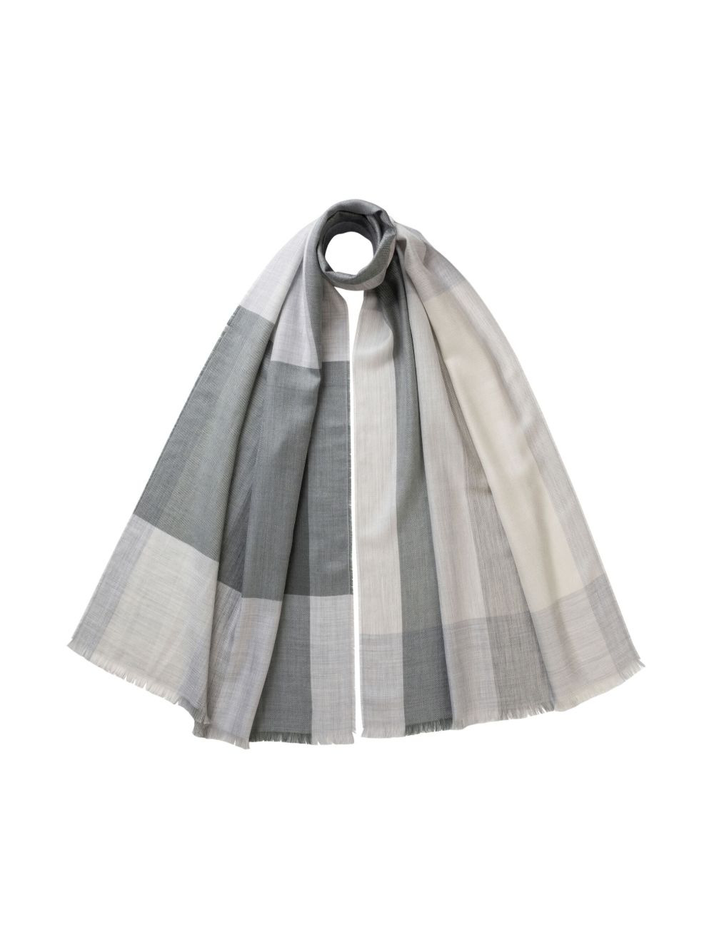 checked fringe-edge scarf - 3