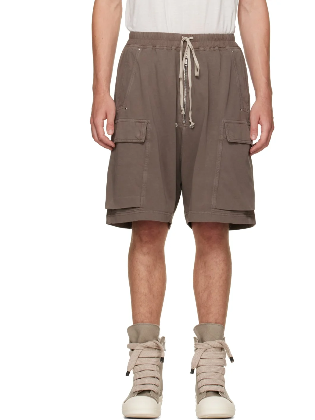 Taupe Tower Cargobela Shorts - 1