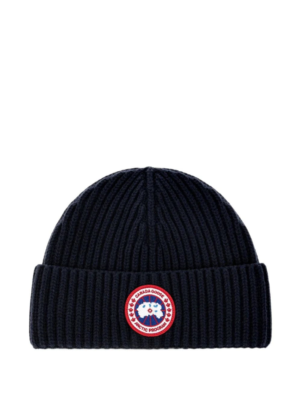 logo-patch ribbed-knit beanie hat - 1