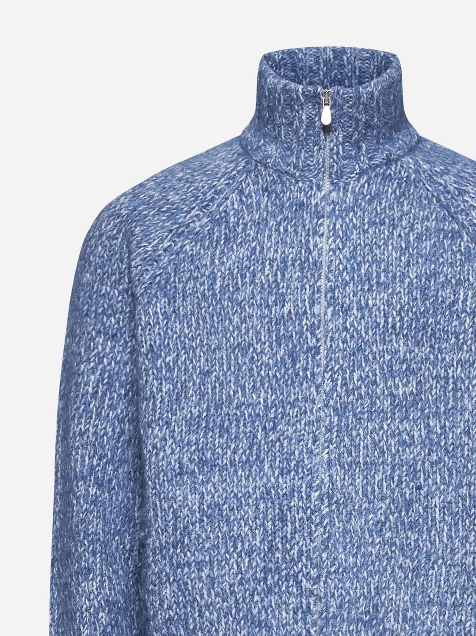 ニット・セーター BRUNELLO CUCINELLI Zip cardigan Blue MNI708616 Brunello Cucinelli - Blue Wool & Cashmere Front Zip Cardigan