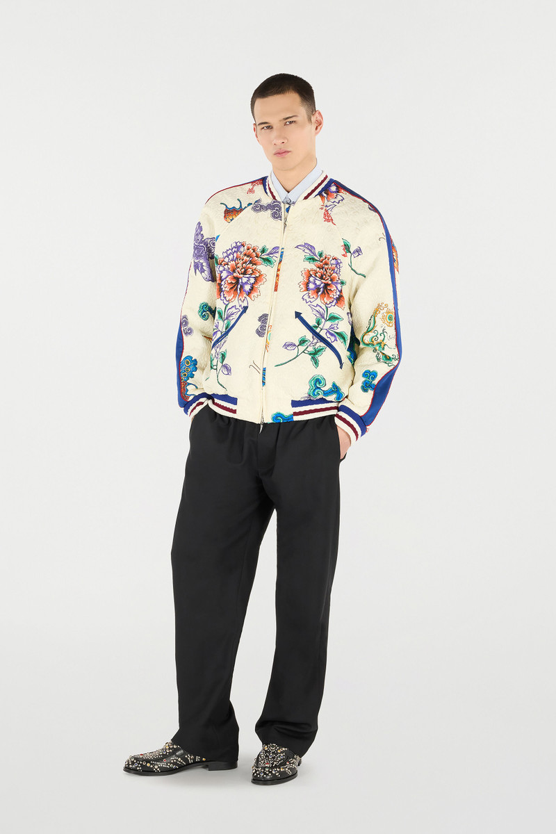 Roberto Cavalli Bomber Jacket With Dragon, Flowers And Butterflies outlook