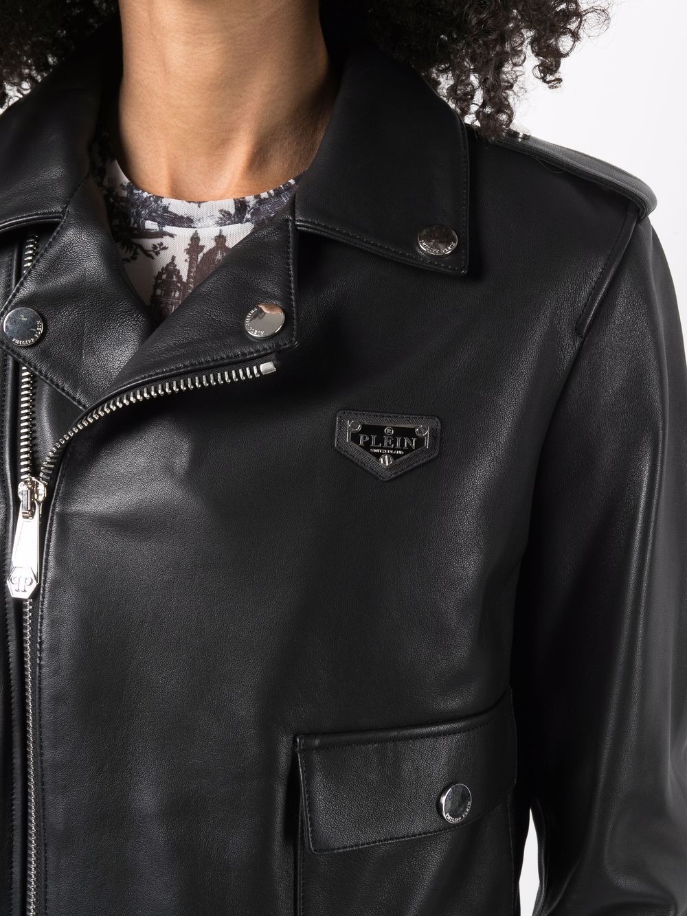 leather biker jacket - 5