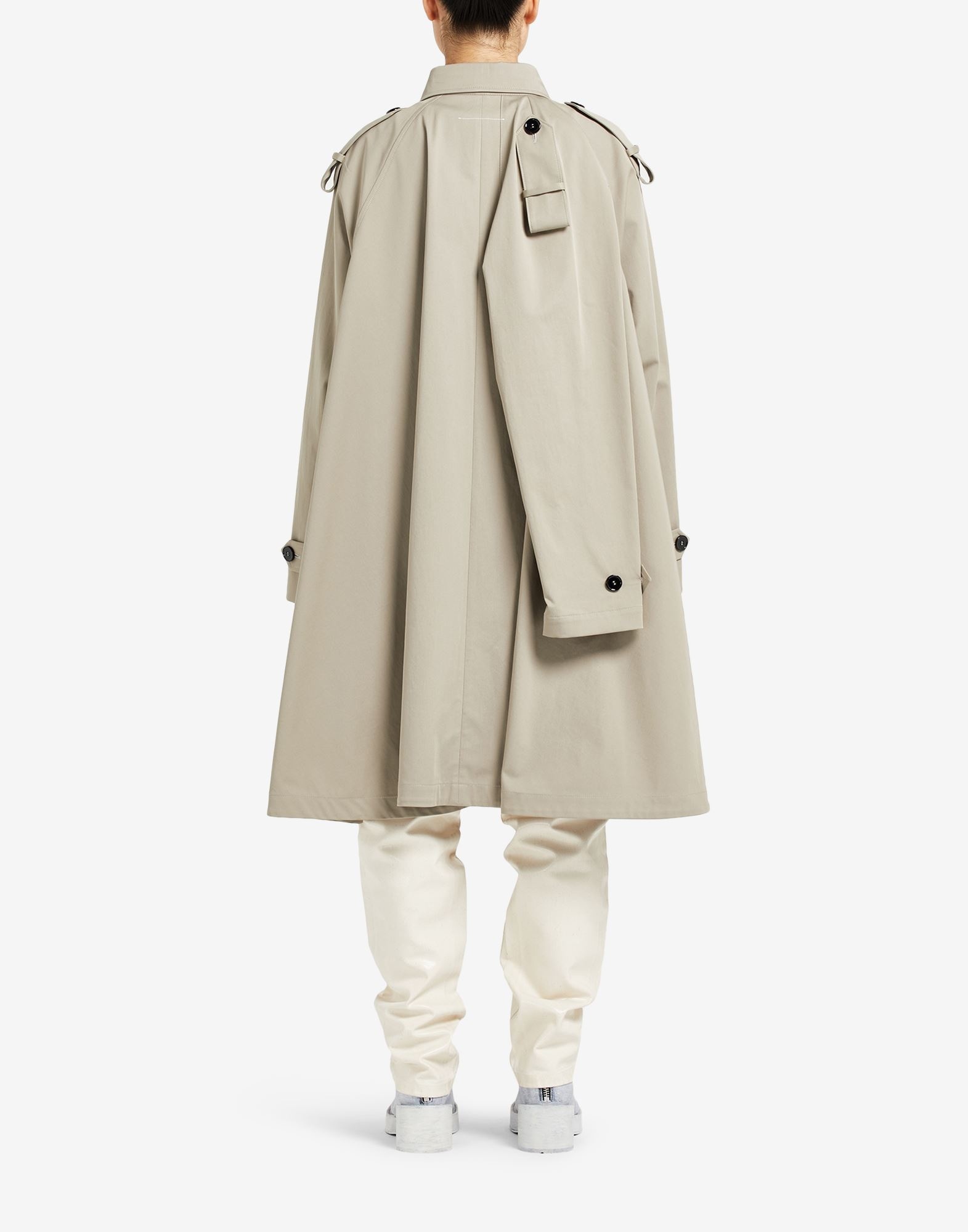 Long trench coat with hanging sleeves - 4