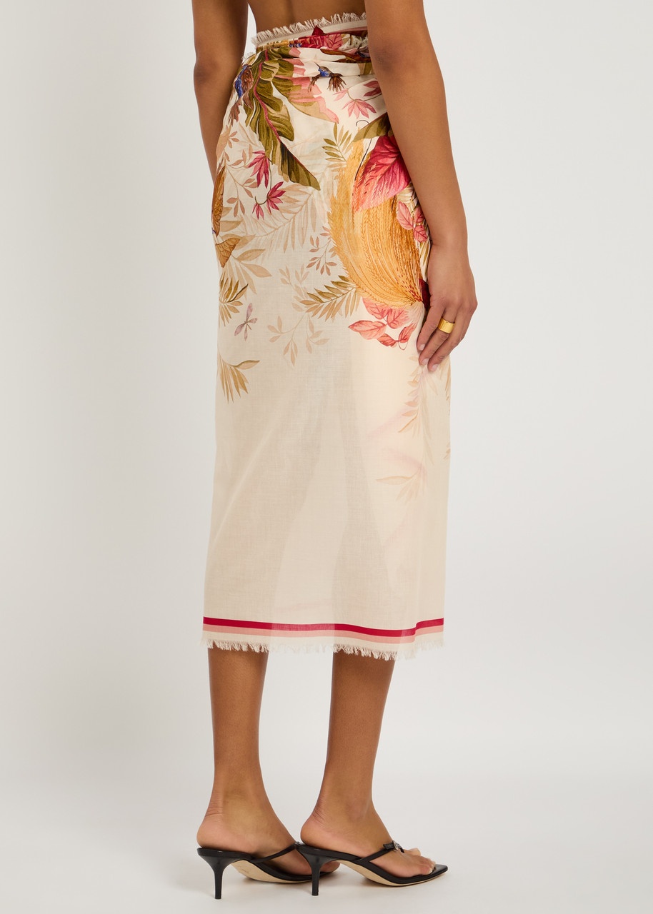 Zimmermann Printed Cotton Pareo Skirt - 3