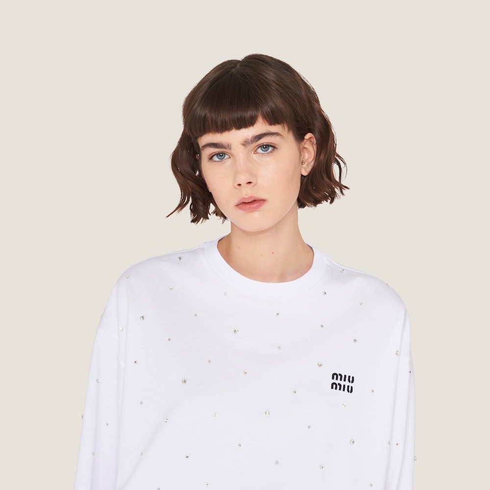 Long-sleeved embroidered cotton T-shirt - 4