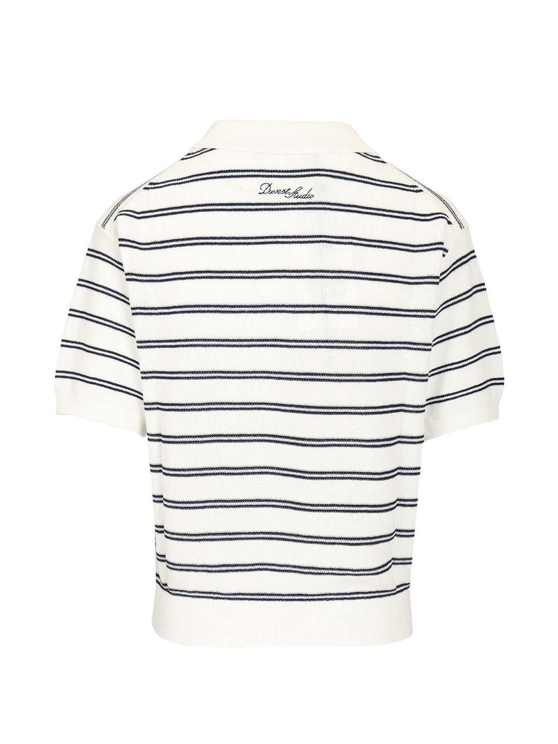 Dunst striped knitted polo top outlook