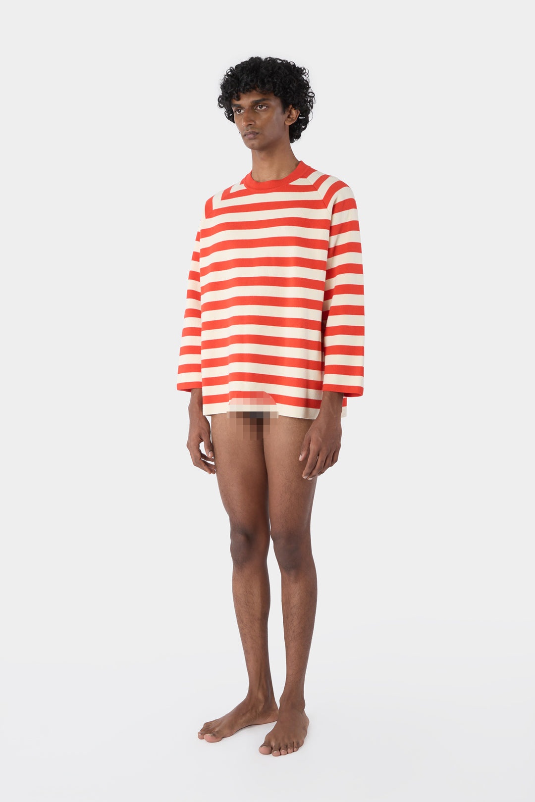 KNITTED LONGSLEEVE TSHIRT / orange & red - 3