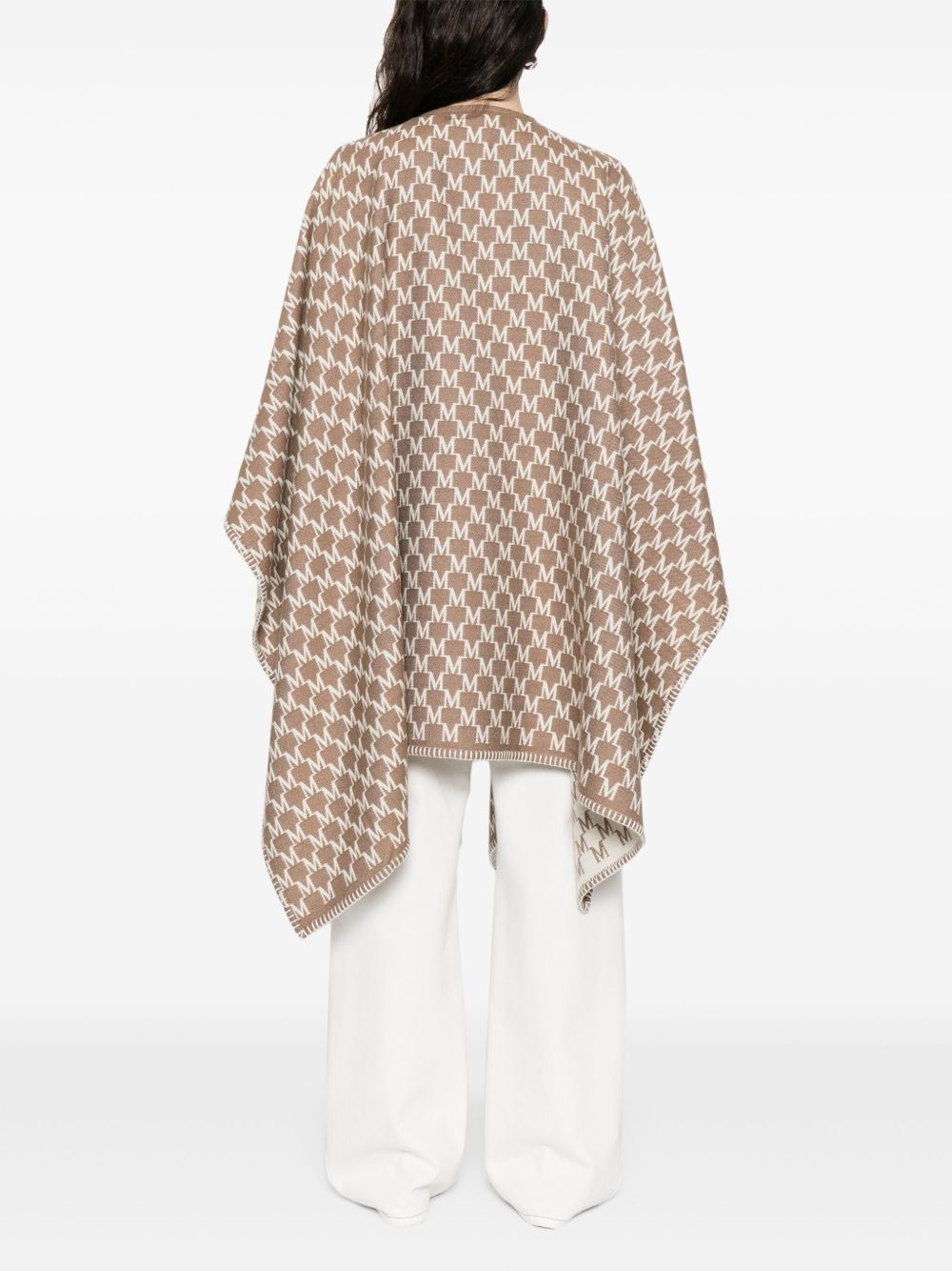 monogram-pattern cape - 3