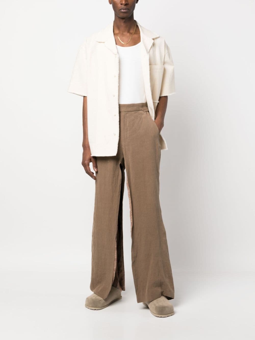 side-slits flared trousers - 2