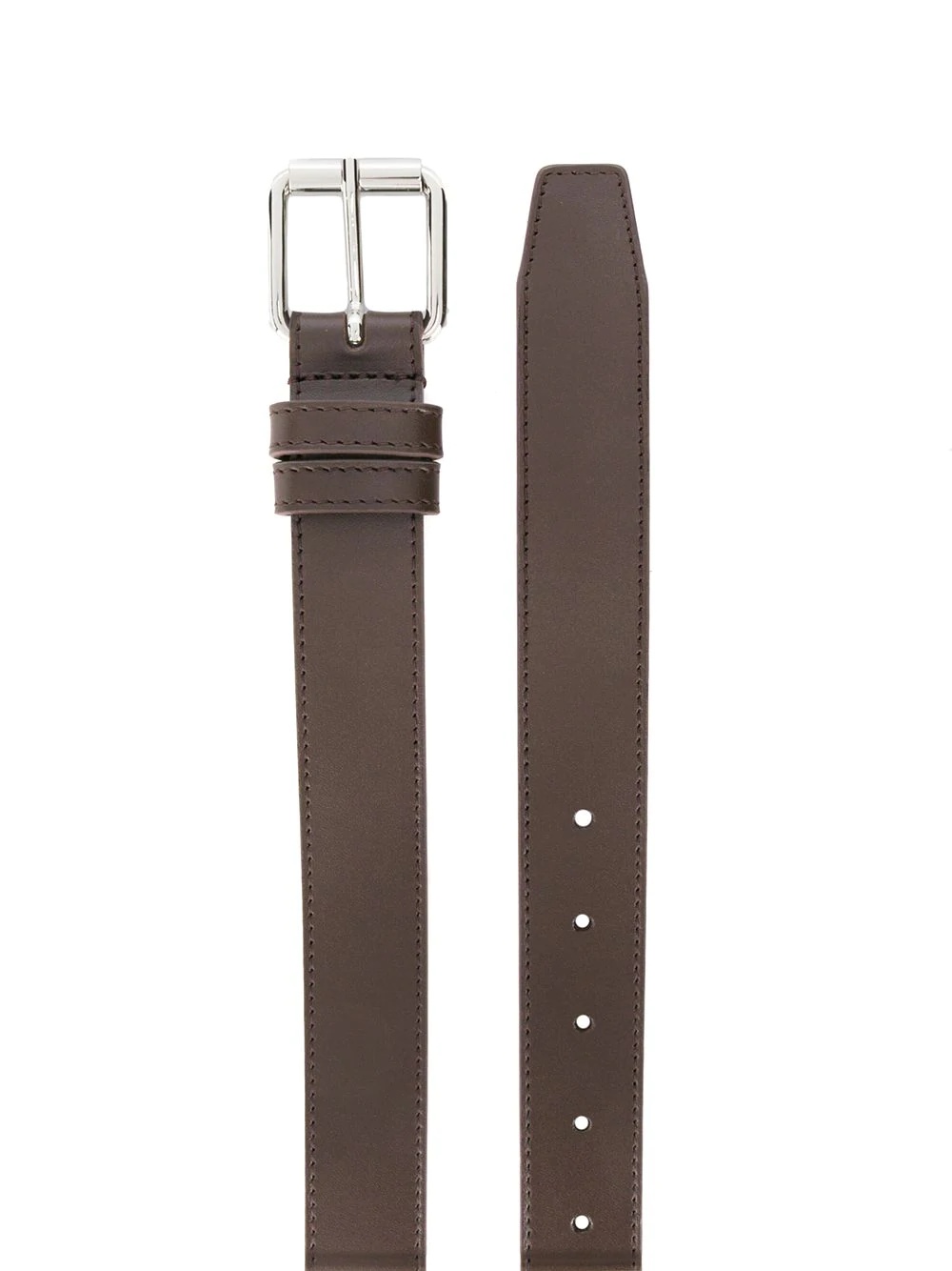 square-tip leather belt - 2