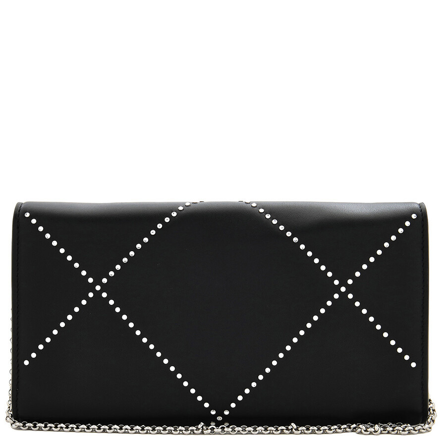 Ferragamo Ladies Black Gancini Black Studded Leather Mini Bag - 5