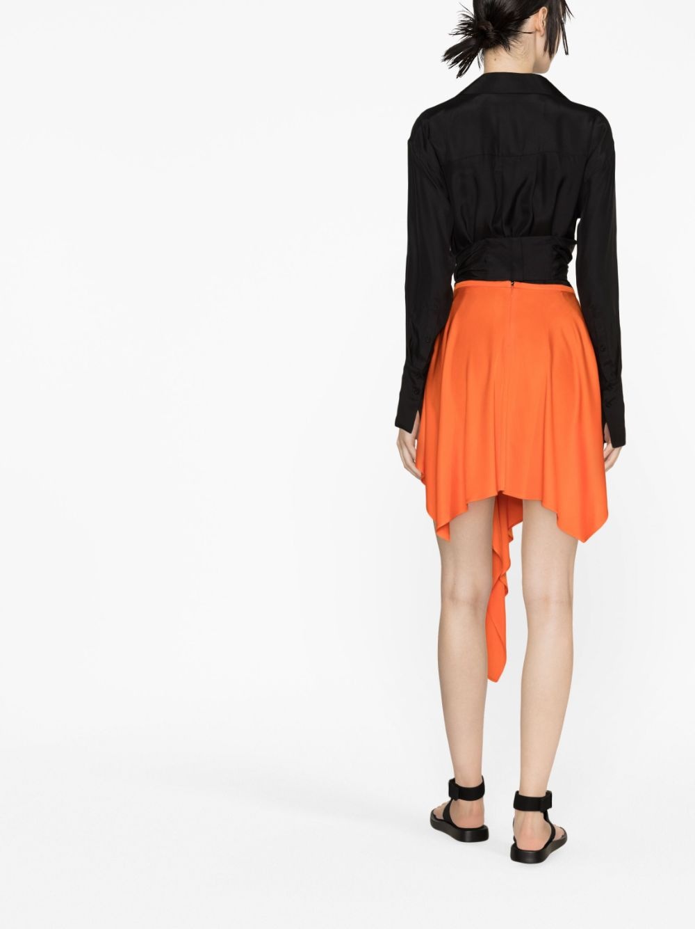 asymmetric draped skirt - 3