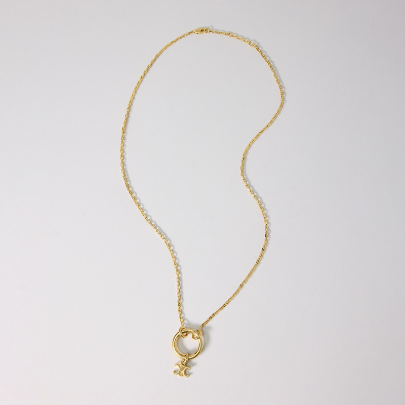 CELINE CHARMS TRIOMPHE NECKLACE IN BRASS WITH GOLD FINISH 1