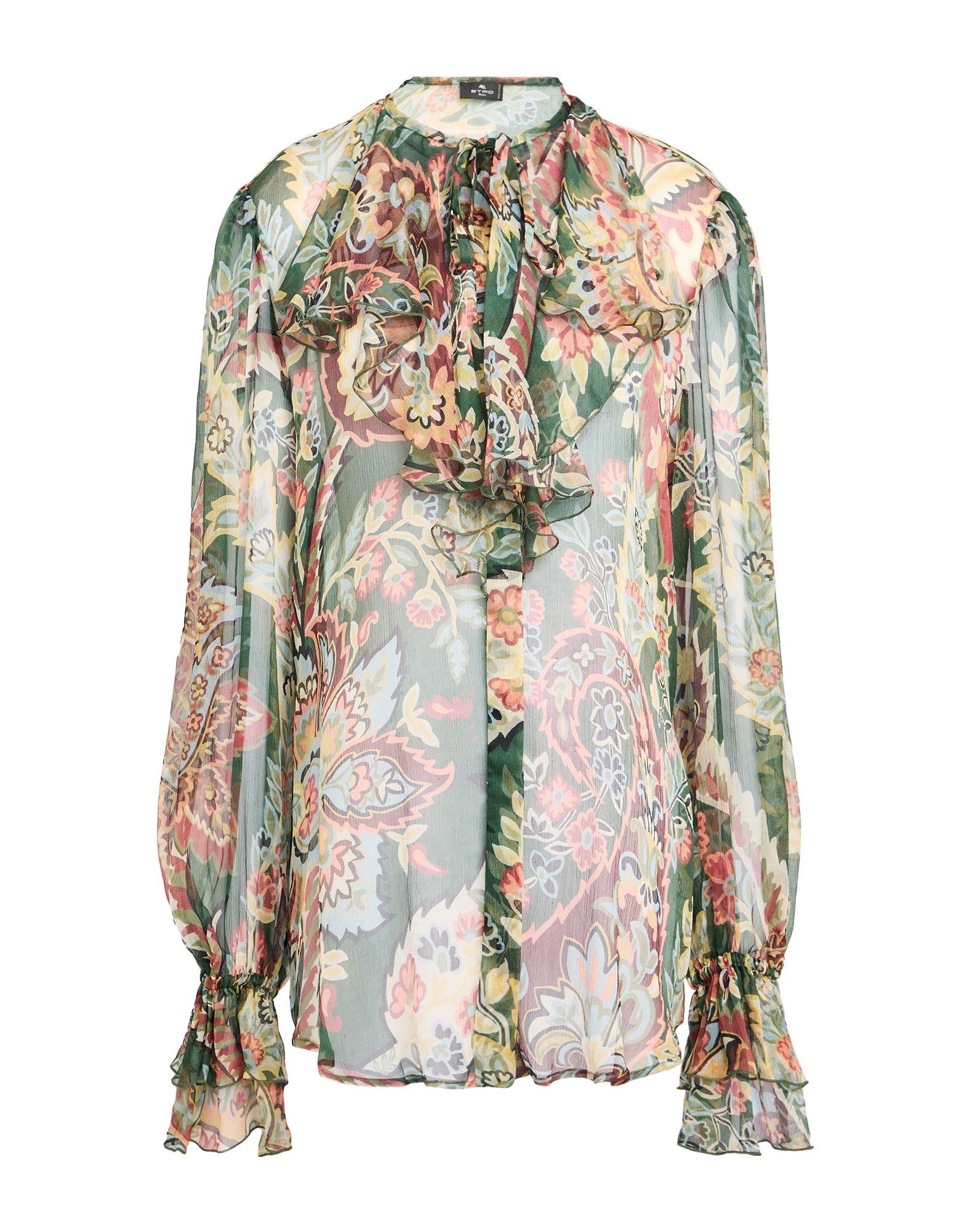 Green Women's Floral Shirts & Blouses - 1