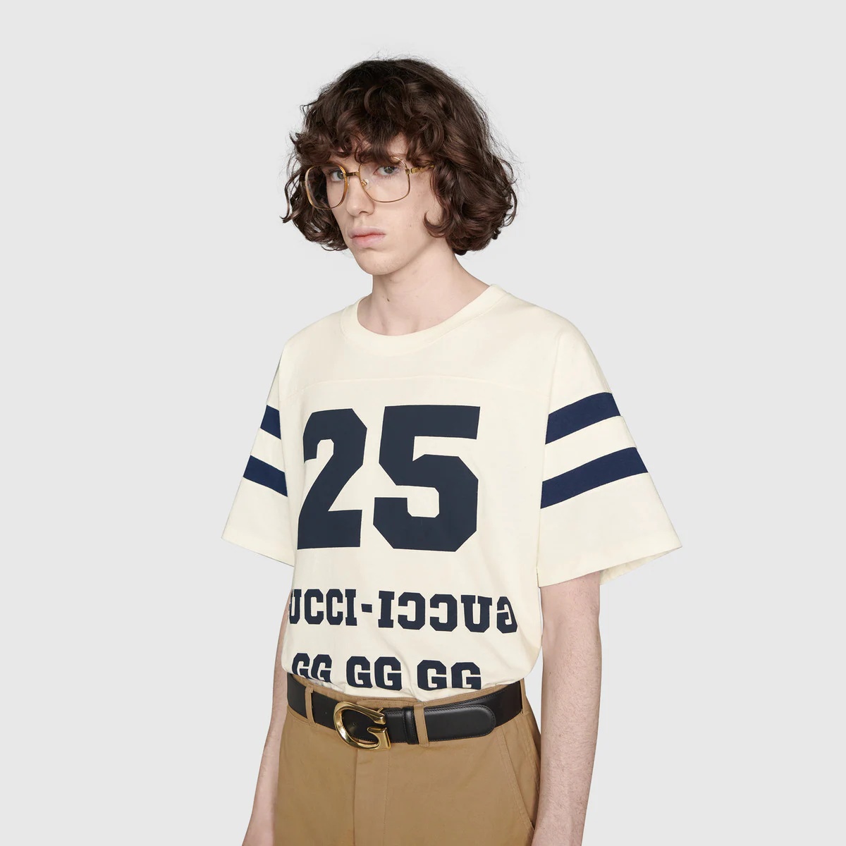 GUCCI T-shirt with '25 Gucci' print | REVERSIBLE