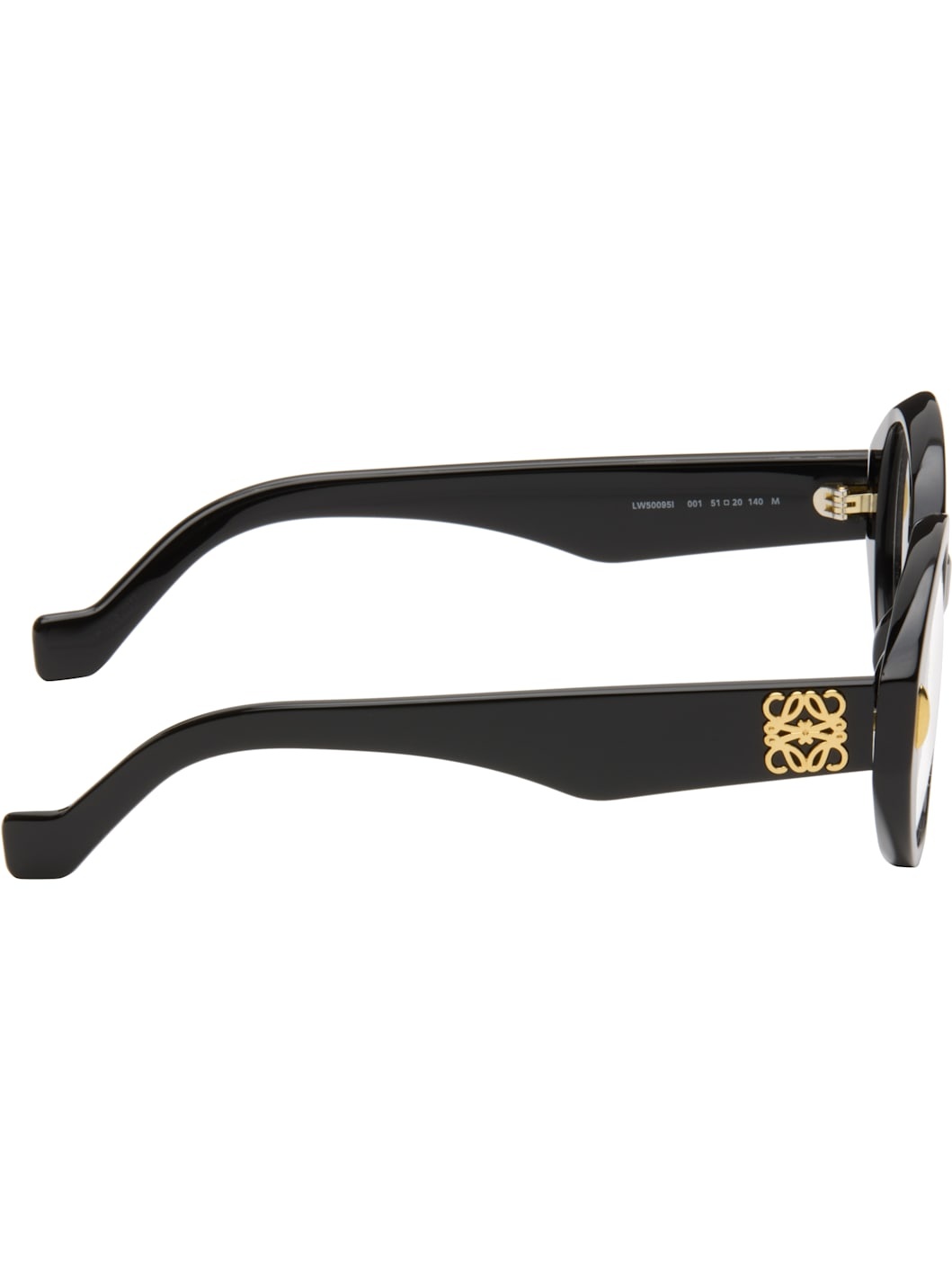 Black Anagram Oval Glasses - 2