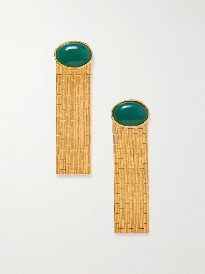 Chronos Gold-plated Agate Earrings 1