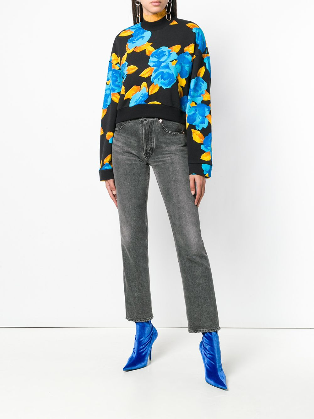 cropped jersey sweater - 2