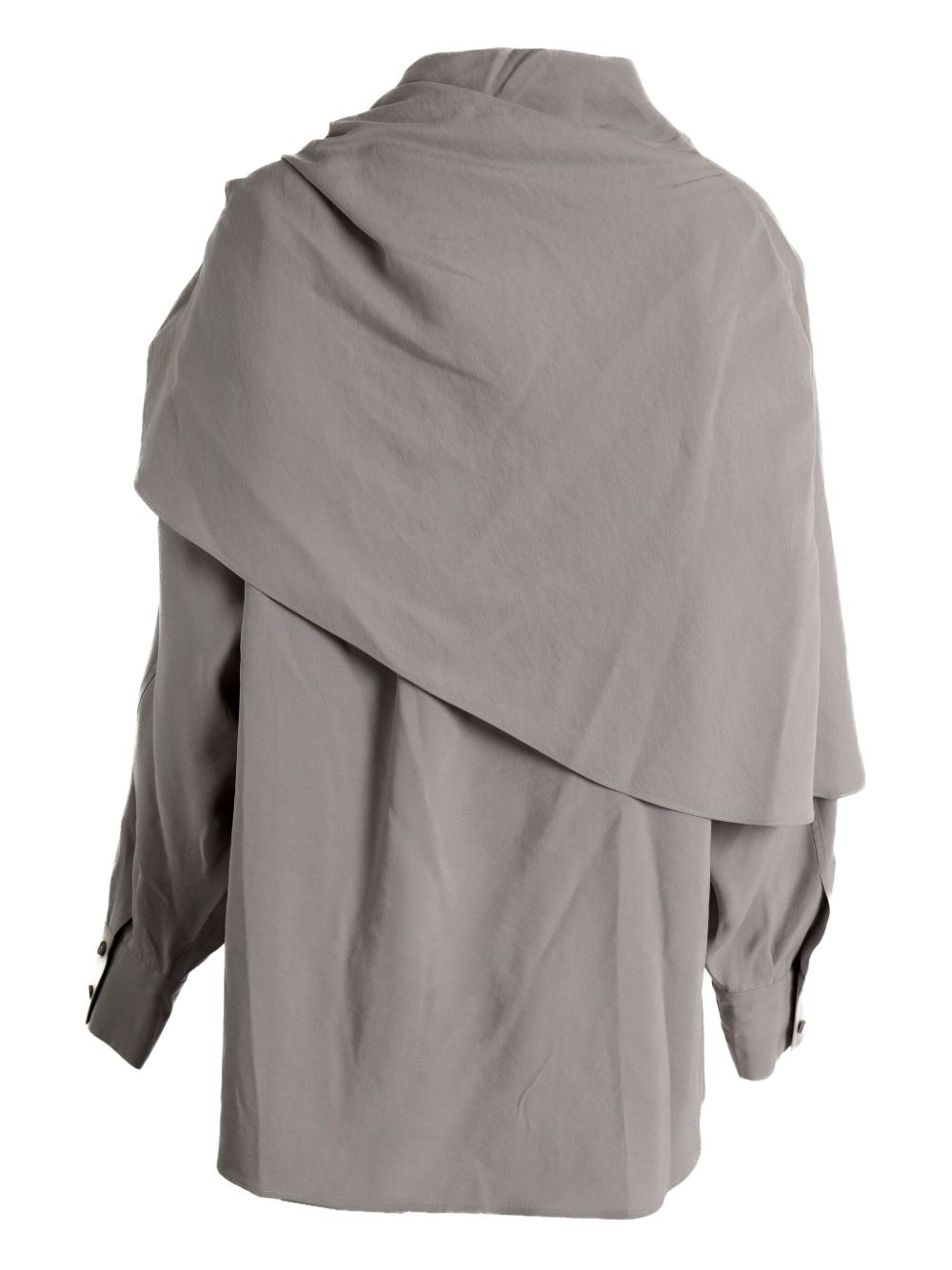 draped-collar shirt - 2