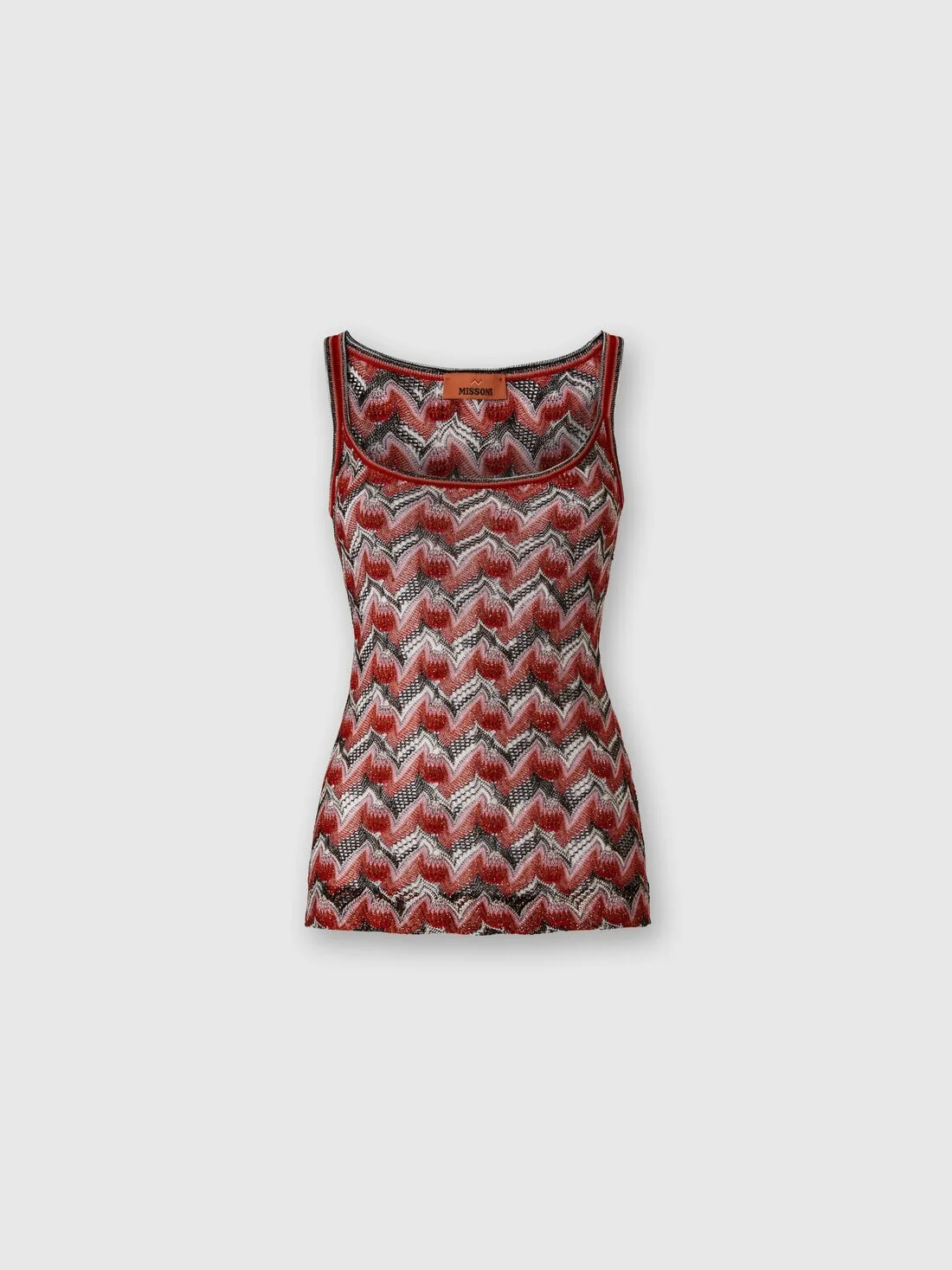 Viscose Tank Top with Round Neckline - 1
