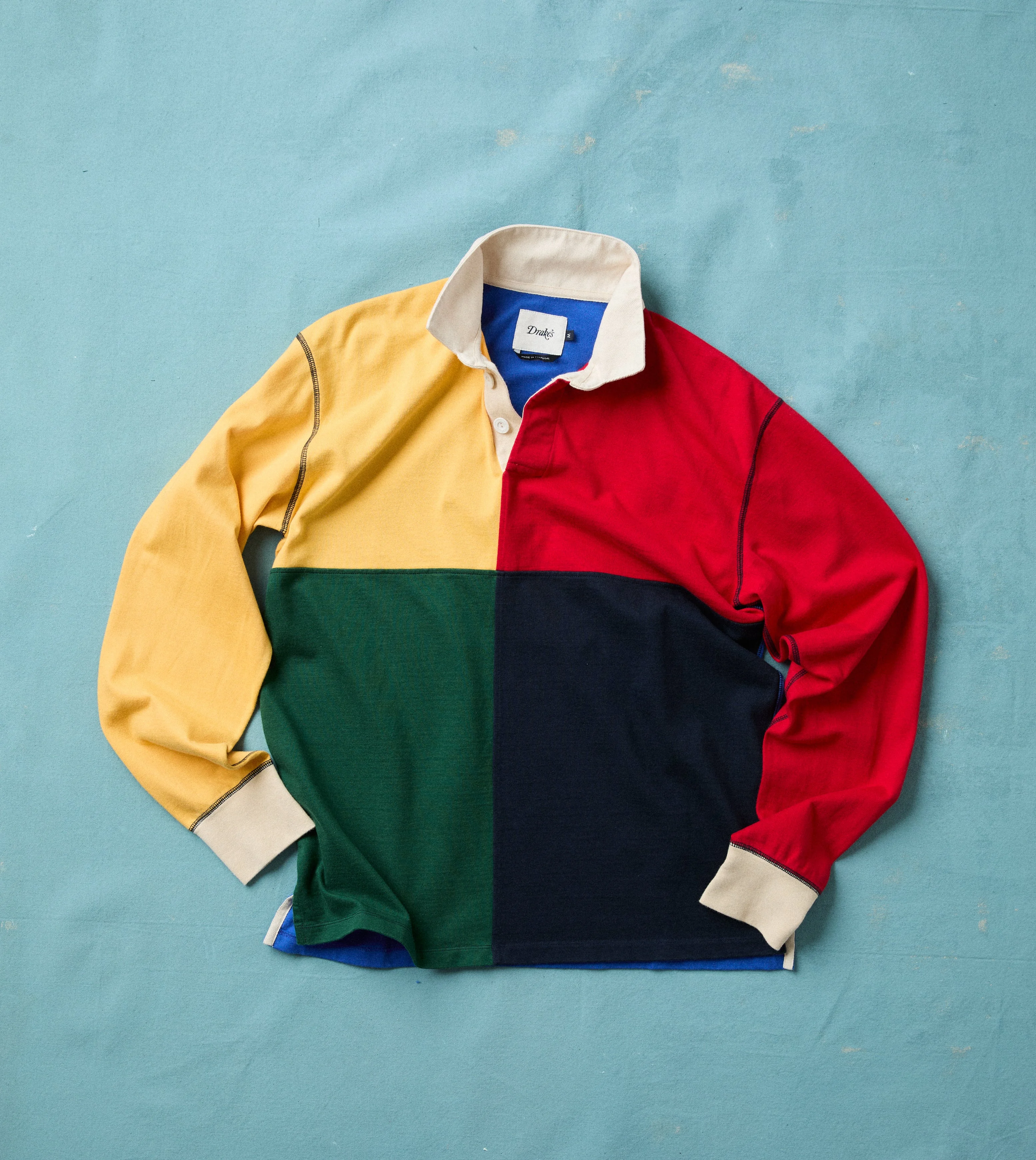 Colourblock Multi Panelled Cotton Rugby Shirt - 1