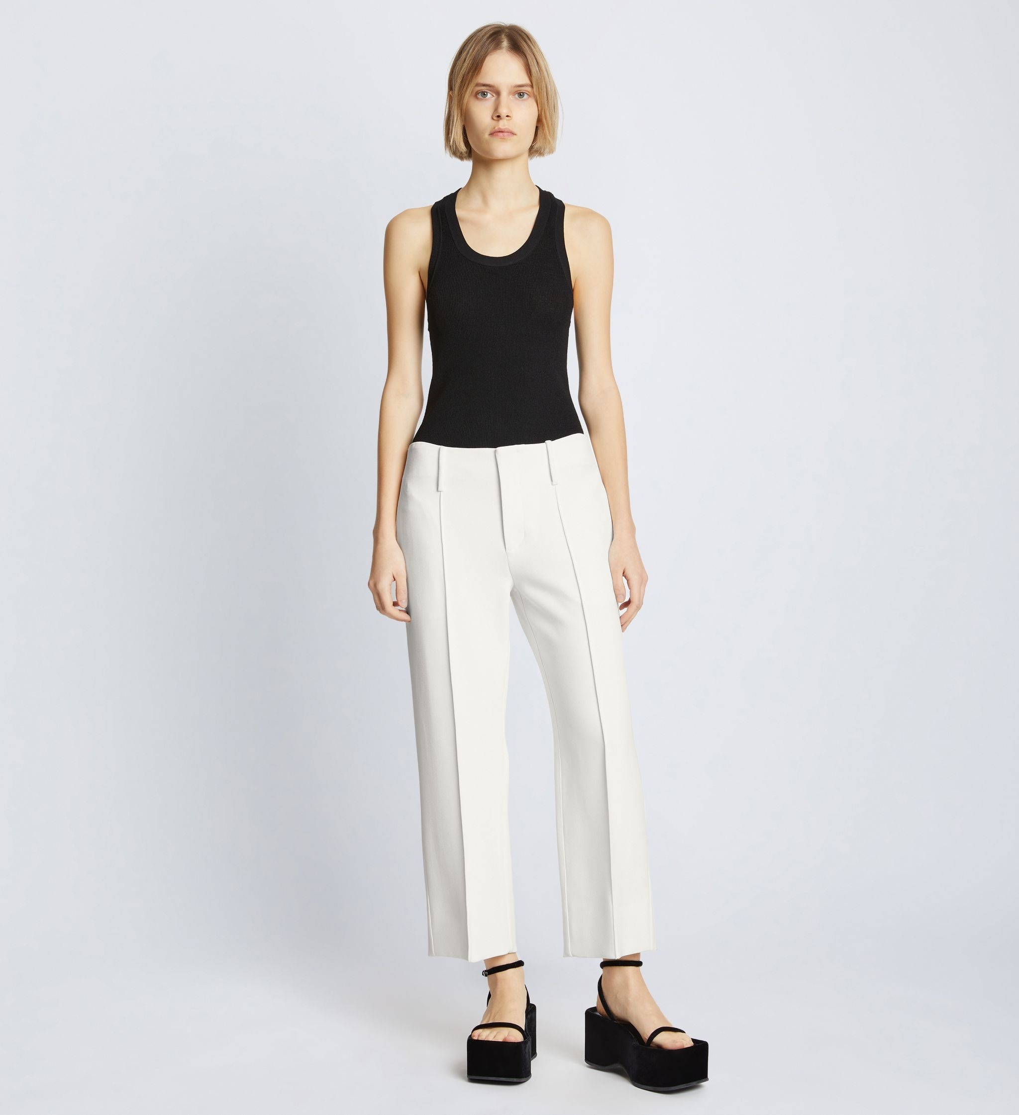 Bi-Stretch Crepe Cropped Pants - 2