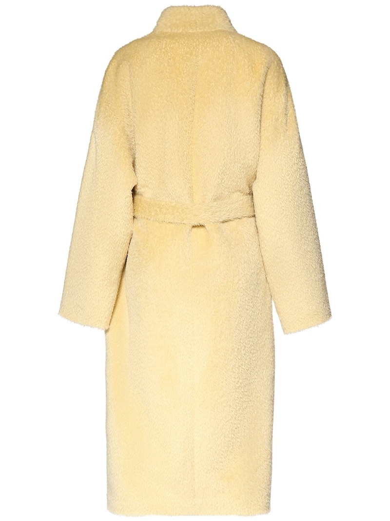 Caliste self-tie alpaca blend long coat - 3